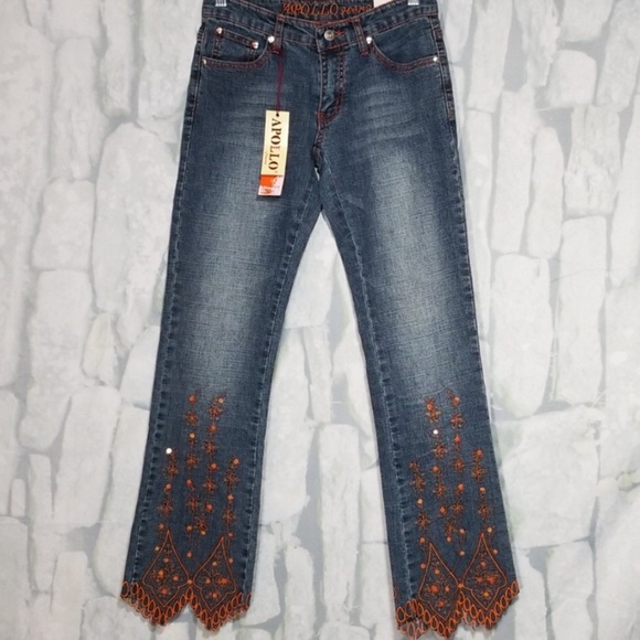 Apollo Jeans Denim - Embroidered Y2K Jeans